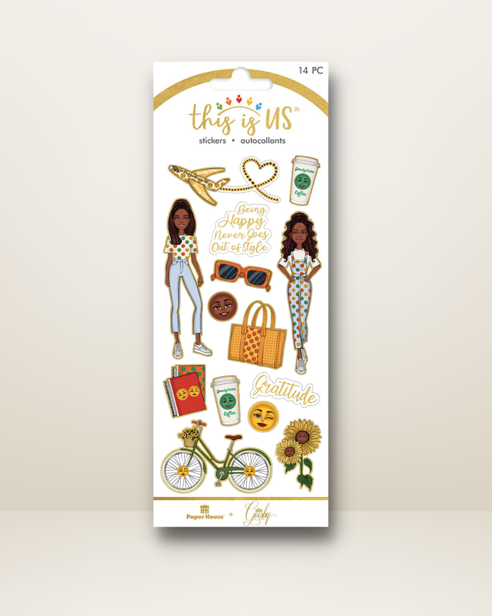 Foil Stickers- GoosbyTwins Be Happy